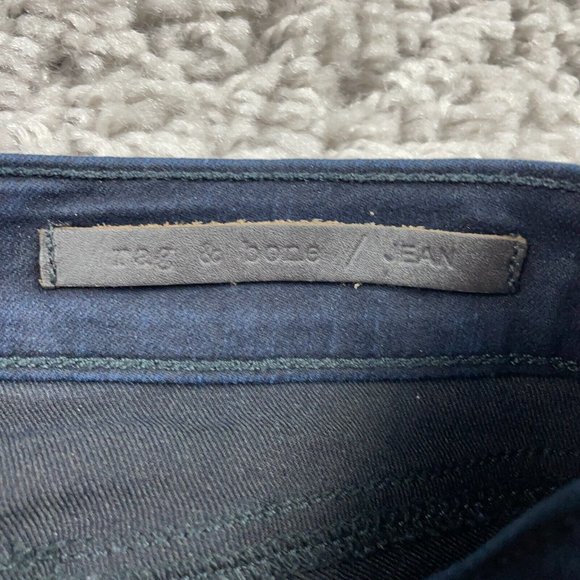 Rag & Bone Riding Jodhpurs Jeans Womens Sz 25 (27x29) Midnight Wash Lamb Leather - Picture 7 of 15